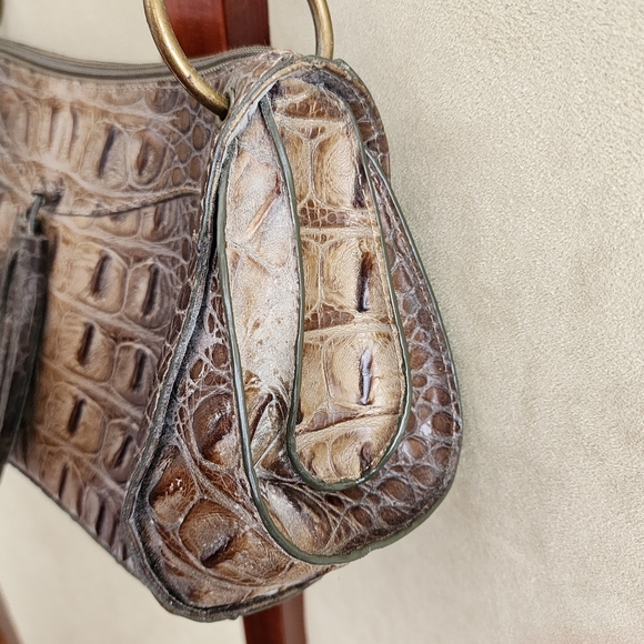 Sondra Roberts Croc Embossed Bag Purse - Picture 4 of 14